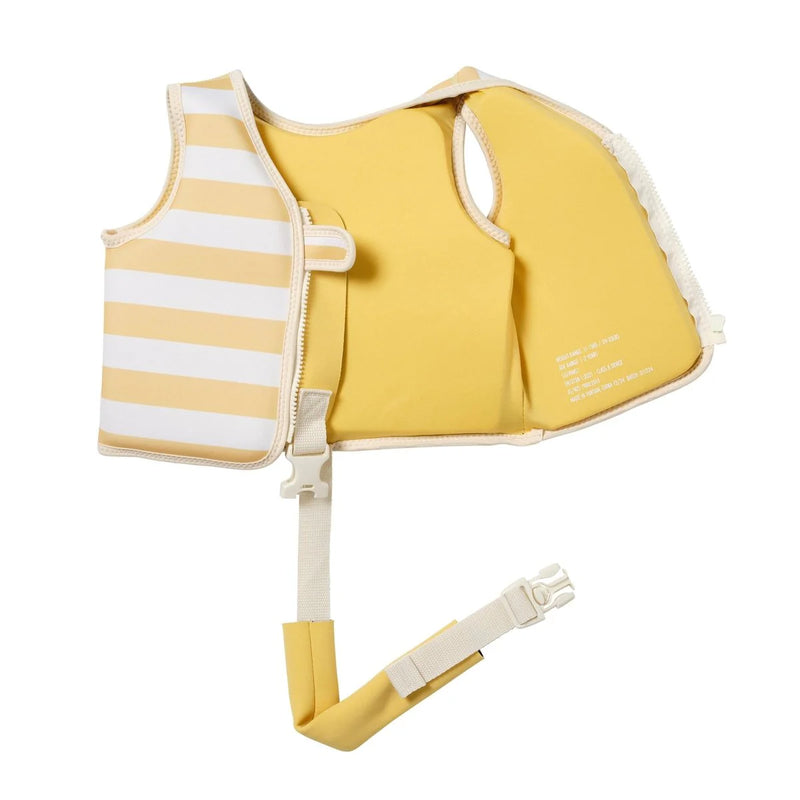 Kids Swim Vest Sammy the Seagull Mustard Stripe