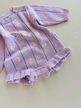 Bloom Pointelle LS Romper Aster- 0-3M