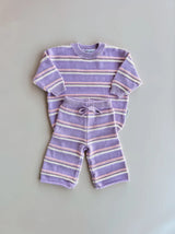 Raised Stripe Knit SET | Aster/Sweetpea/Snow