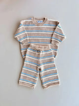 Raised Stripe Knit SET | Oat/Arctic/Snow