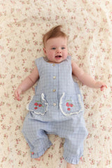 Charlotte Romper - Sky Gingham