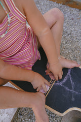 Cleo Rib Set | Raspberry Stripe