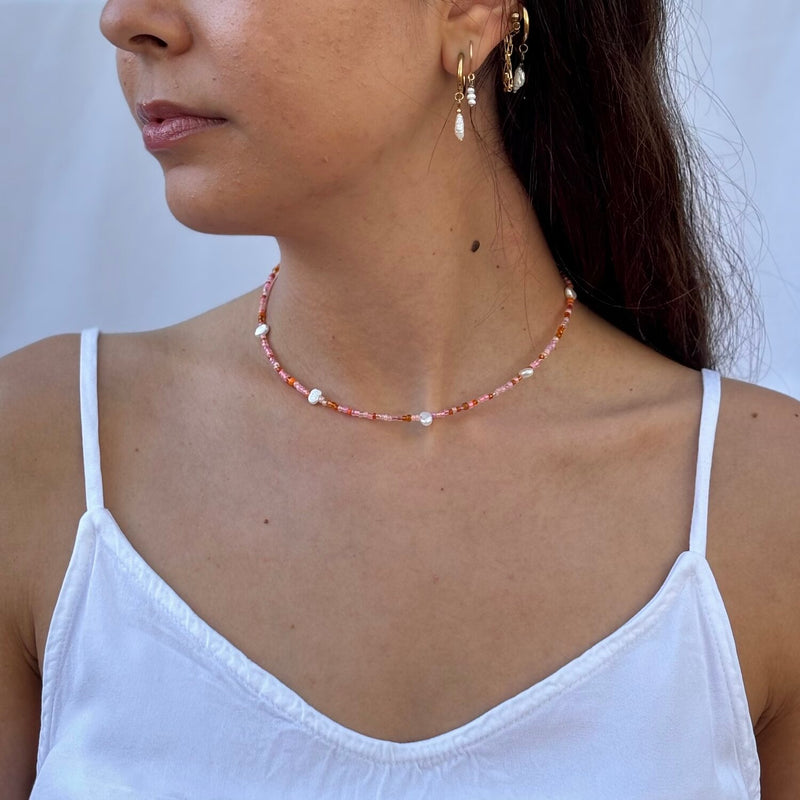 Spring Necklace  | Multi Pearl