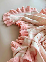 Raised Stripe Frill Blanket | Sweetpea
