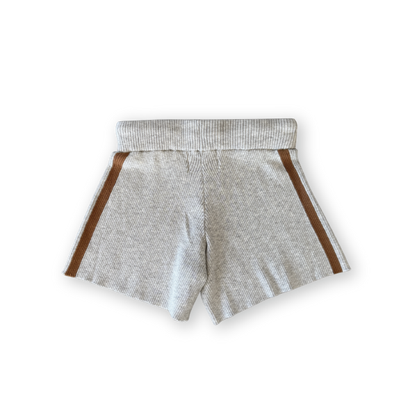 Organic Striped Ribbed Knit Shorts