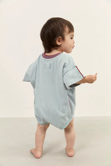 Riley T-Shirt Romper - Dusty Blue