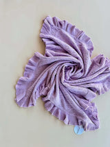Mila Pointelle Frill Blanket | Lilac
