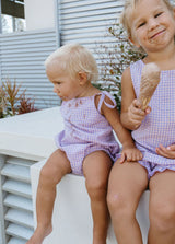 Lola Romper | Lilac Gingham