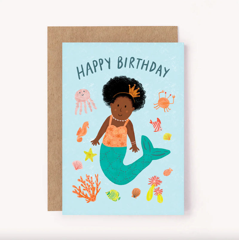 Mermaid 'Happy Birthday' Card