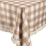 Fringed Tablecloth - Olive Check