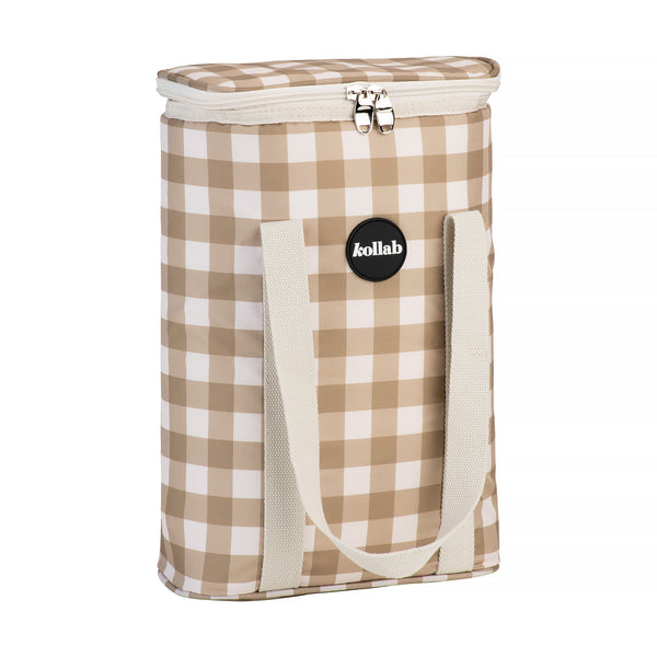 Wine Cooler Bag - Olive Check