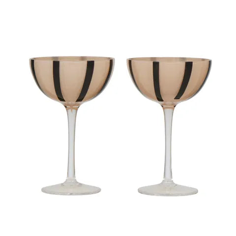 Aperitivo Set of 2 Glass Coupe | Nude/Black