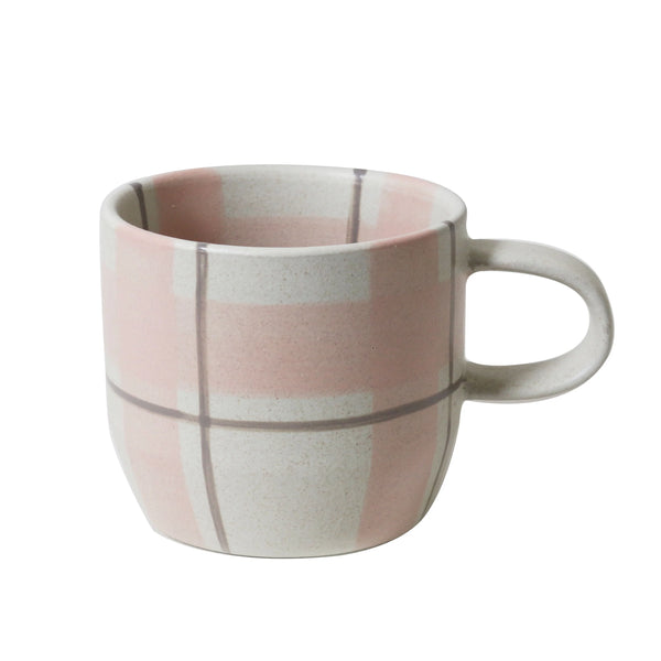 Blush & Grey Check Mug | Cat's Pyjamas