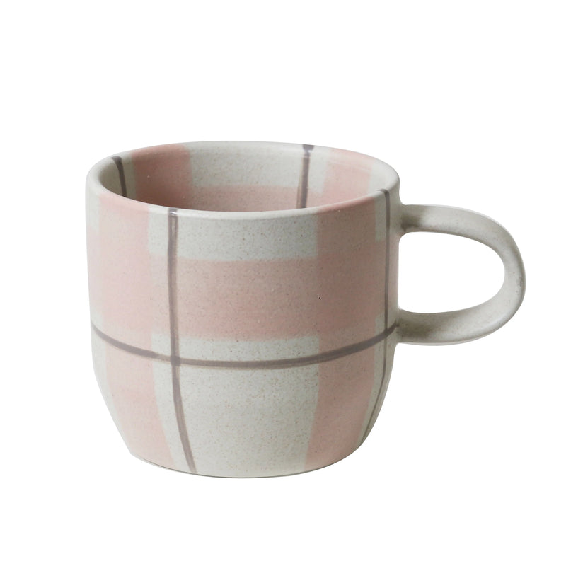 Blush & Grey Check Mug | Cat's Pyjamas