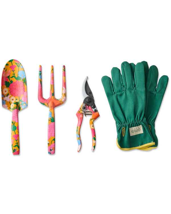 Follow The Sun Yellow Garden Tools and Gloves Set