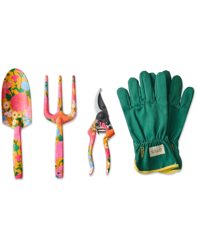Follow The Sun Yellow Garden Tools and Gloves Set