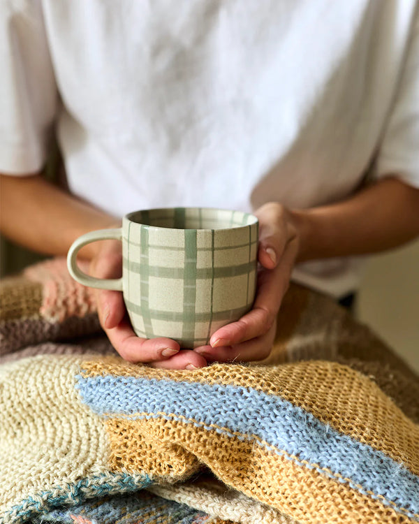 Duck Egg Check Mug  | Cat's Pyjamas
