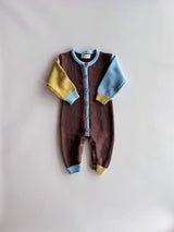 Cotton Knit Romper | Brown/Blue/Green