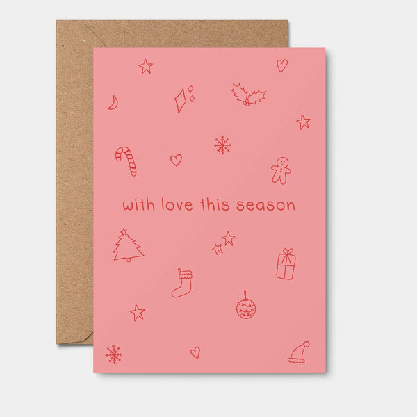 Season Greeting Pink Card