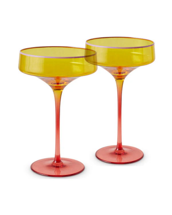 Tropical Punch Margarita Glass 2P Set