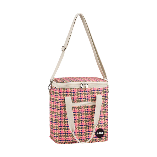 Mini Cooler | Pink Houndstooth