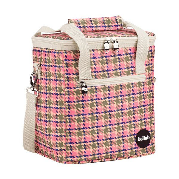 Mini Cooler | Pink Houndstooth