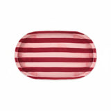 Oval Platter - Pink & Burgundy Stripe