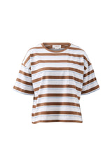 Boa Boxy Pocket Tee - White/Milk Choc Chalk Stripe