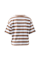 Boa Boxy Pocket Tee - White/Milk Choc Chalk Stripe