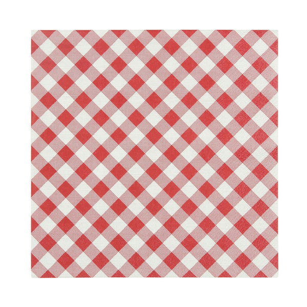 Gingham red/white Napkin 20pk