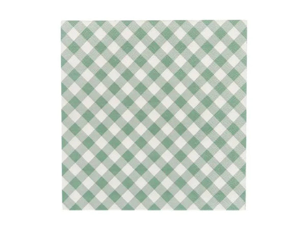 Sage Check Napkin 20pk