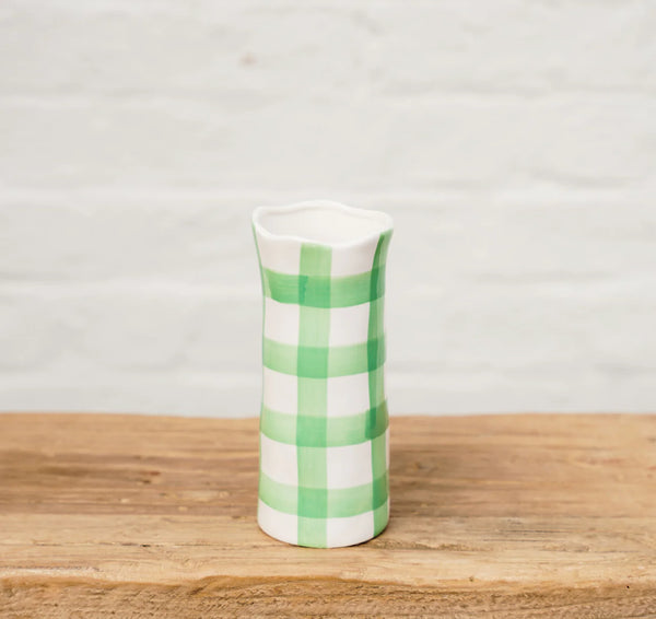 Small Vase | Mint Green Gingham