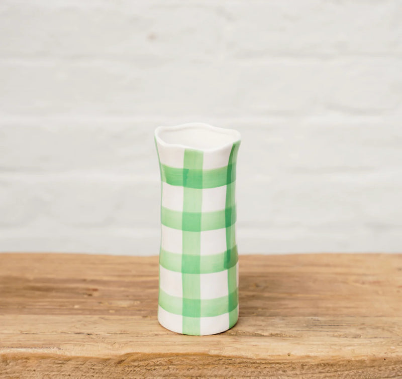 Small Vase | Mint Green Gingham