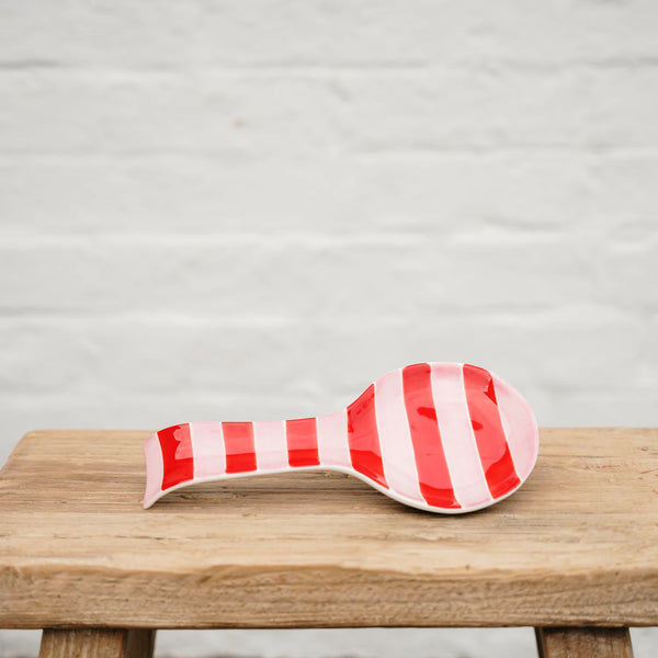 Spoon Rest - Red + Pink Stripe