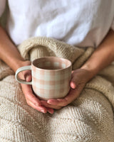 Soft Terracotta Check Mug  | Cat's Pyjamas