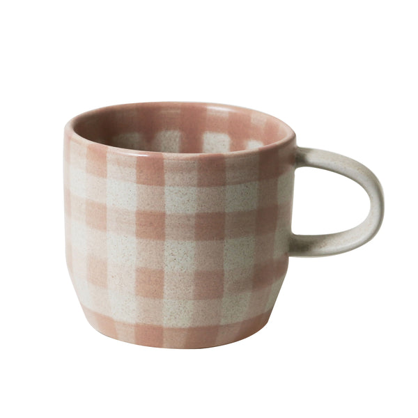 Soft Terracotta Check Mug  | Cat's Pyjamas
