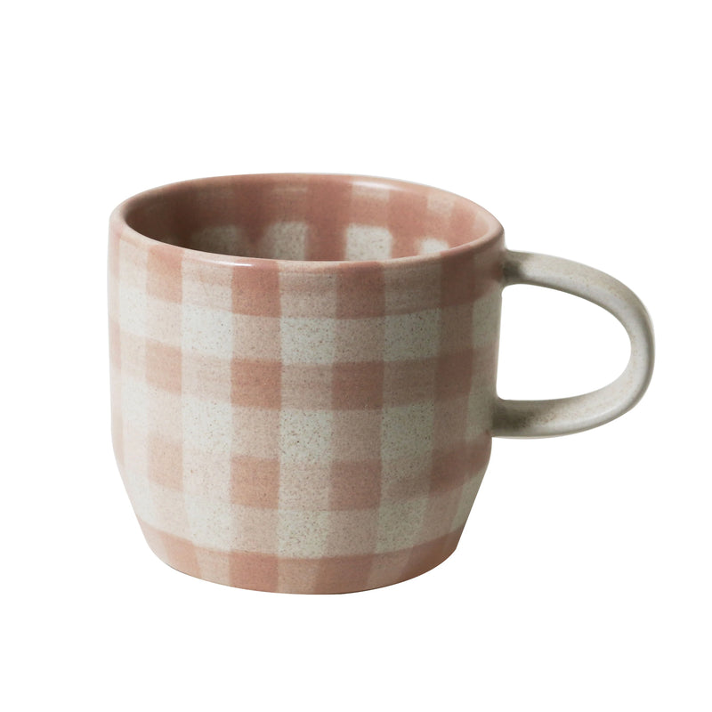 Soft Terracotta Check Mug  | Cat's Pyjamas