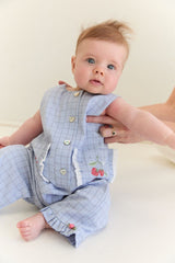 Charlotte Romper - Sky Gingham