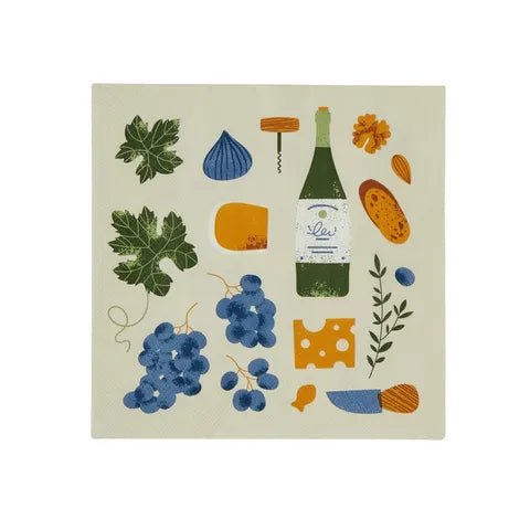 Wine & Cheese Napkins 20pk