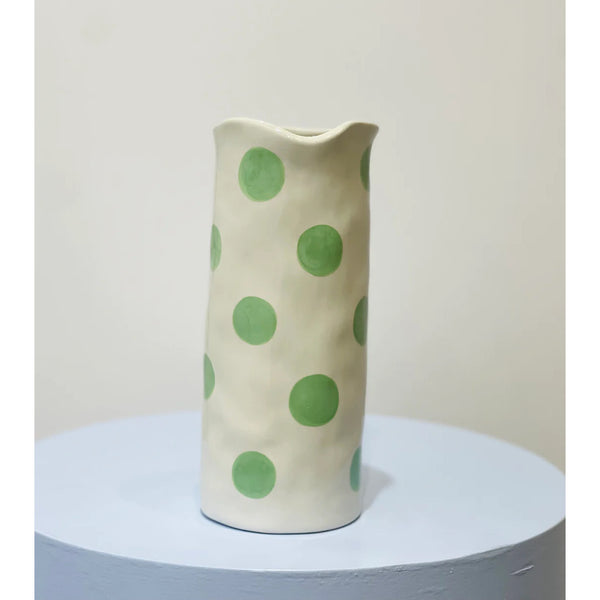 Medium mint green spot vase
