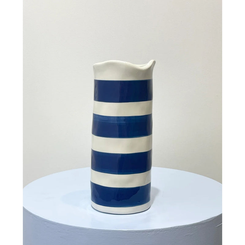 Medium navy horizontal stripe vase