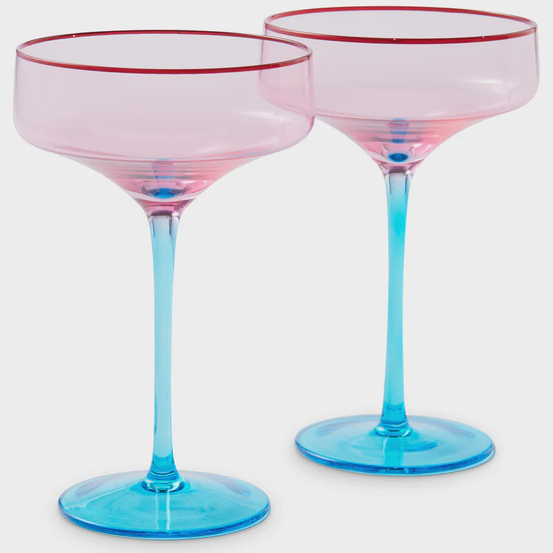 ROSE WITH A TWIST COUPE GLASS 2P SET